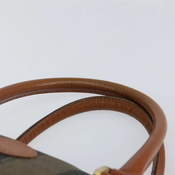 FENDI Pecan Canvas Hand Bag PVC Brown Gold Auth ep11310 - Picture 9 of 16